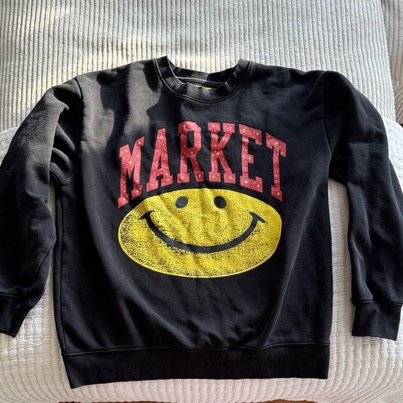 chinatown market Other - Black Crewneck with Yellow Smiley and Red Chinatown Market x Smiley Collab